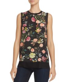 Theory Lewie Floral Print Silk Tank  at Bloomingdales